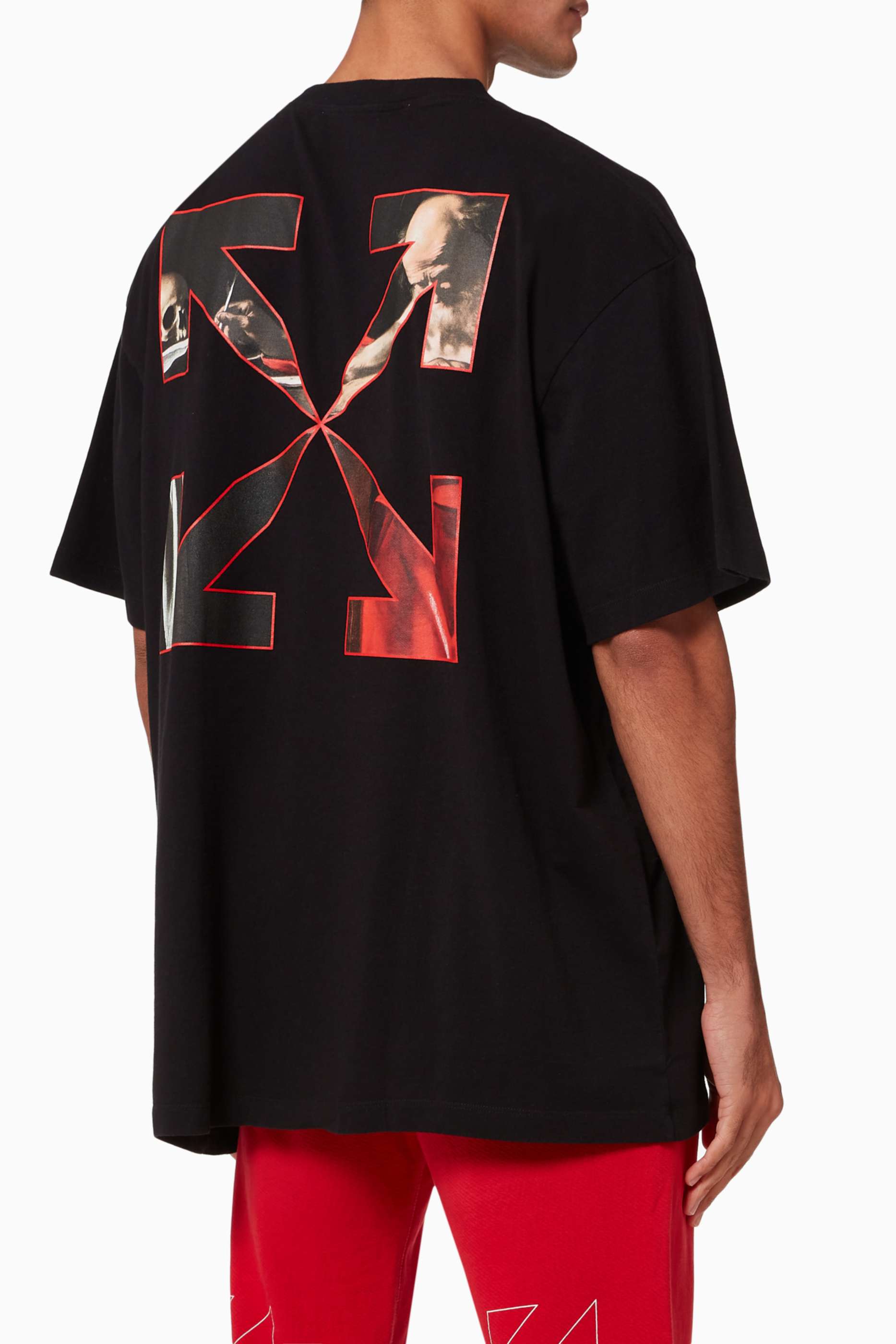Shop Off-White Black Caravaggio Painting Oversized Cotton T-Shirt 