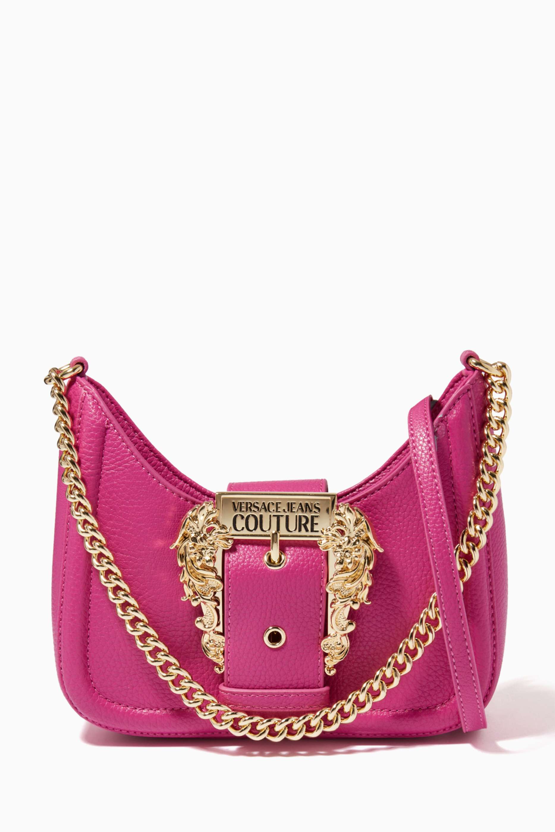 Shop Versace Jeans Pink Couture 01 Crossbody Bag in Faux Leather ...